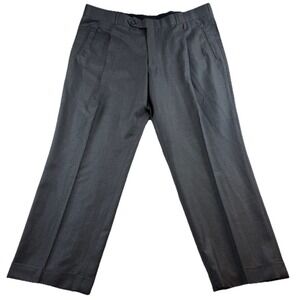 Randy Willard Wool Silk Blend Gray Dress Pants Men's Size 38x28 Cuffed Pleated